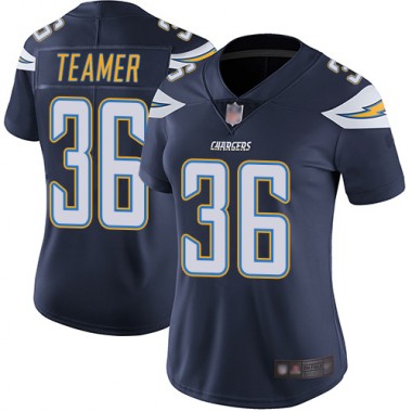 Los Angeles Chargers NFL Football Roderic Teamer Navy Blue Jersey Women Limited 36 Home Vapor Untouchable